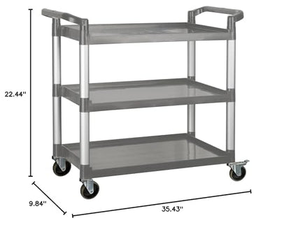 Winco 40 3/4" Gray Heavy-Duty Utility Cart - size: 40" x 19.5", style: Utility