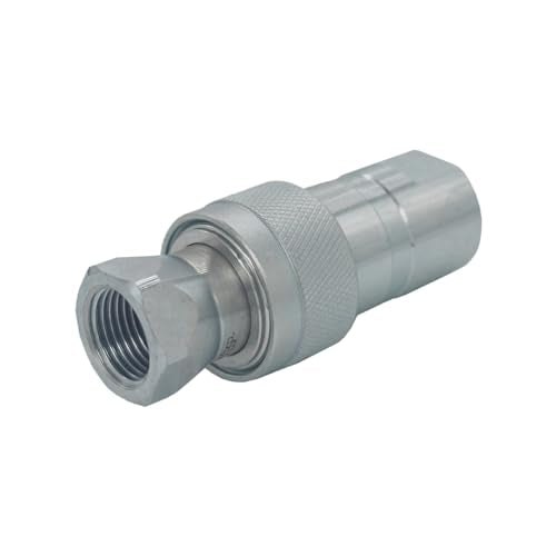 2-Set 1/2" Ag ISO5675 Carbon Steel Hydraulic Quick Disconnect Coupling Poppet Valve，Pioneer Type with Black and Green Colour Dust Cap - size: 1/2"NPT-Poppet(Black and Green)
