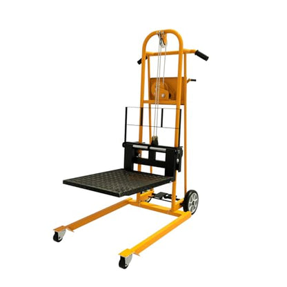 APOLLOLIFT Material Lift Winch Stacker 500lbs Capacity 41.4" Lifting Height - color: Yellow-winch, size: 500LBS