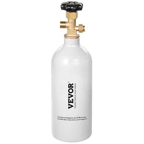VEVOR CO2 탱크, 1.1kg(2.5파운드) 새로운 알루미늄 합금 실린더, 라이트 그레이 스프레이 코팅이 된 CO2 에어 탱크, CGA320 밸브 및 조절 가능한 압력, 생맥주 디스펜싱 및 소다 메이커용 DOT 승인 실린더 - size: 2.5 lbs