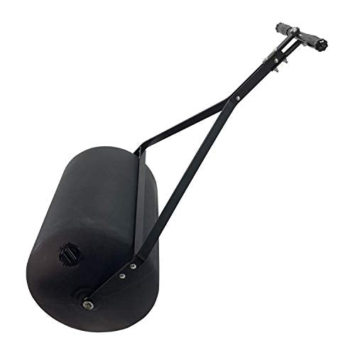 Brinly 270 lb. Combination Push/Tow Poly Lawn Roller with Easy-Turn Tethered Plug, 18 by 24" - Flat Black - color: Flat Black