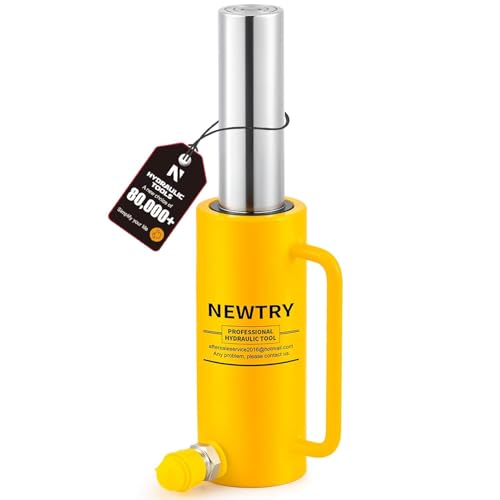 NEWTRY 10T Long Stroke 6" Hydraulic Ram Jack, Porta Power with Auto Retract - size: 10T