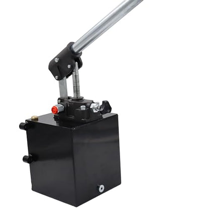 Spare Parts Holland - Single Acting Hydraulic Piston Hand Pump with Release Knob, Hand Operated Hydraulic Pump 3/8" NPTF Ports (1.5 CID 5 Qrt Tank (1.3 Gal) - size: 1.5 CID 5 Qrt tank (1.3 Gal)