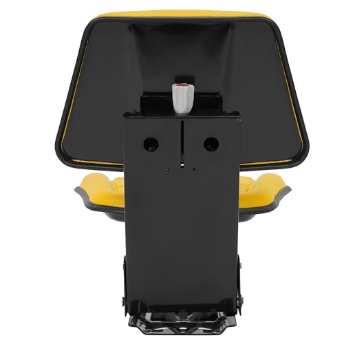 ALMULOO Universal Tractor Suspension Seat Adjustable Compatible with John Deere 5200 5210 5300 5310 5510 More Models Massey Ferguson Tractor Ford New Holland Steel Yellow Heavy Duty - size: Yellow