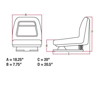 Riding Lawn Mower Seat with Suspension Compatible with John Deere AM131801