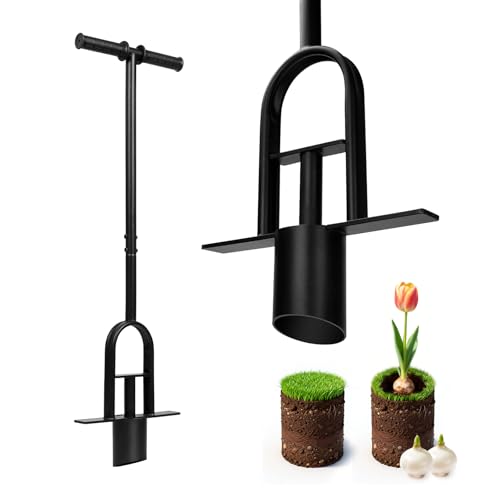 Bulb Planter Tool 34 Inch Standing, No Bend Long Handle