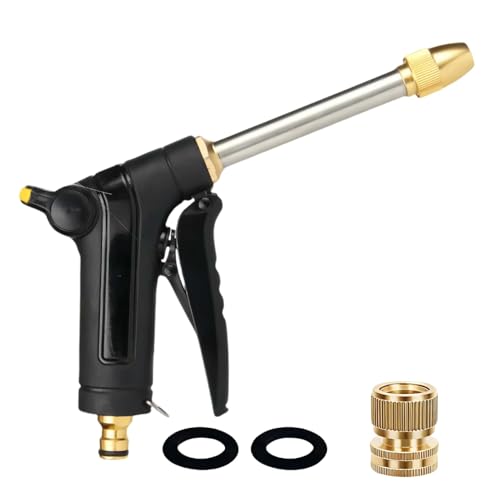 Upgraded Metal Garden Hose Nozzle Heavy Duty - color: Black