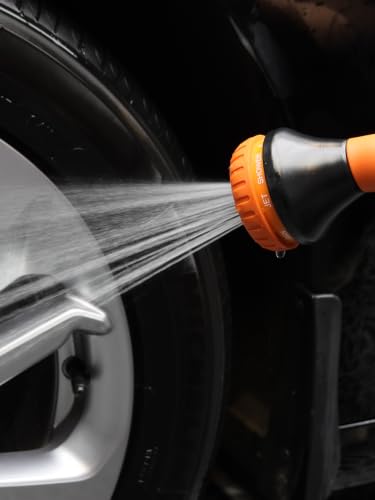 SPTA Hose Nozzle Heavy Duty, Metal Water Hose Sprayer for Garden, 8 Spray Patterns, High Pressure, Thumb Flow Control, On/Off Valve, Ideal for Outdoor Lawn & Plant Watering, Car & Pet Washing