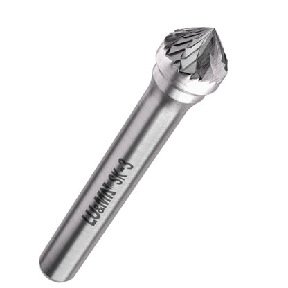 LU&MN SK-3 Tungsten Carbide Burr, 3/8" Head, 1/4" Shank, 1 Pc - size: SK-3