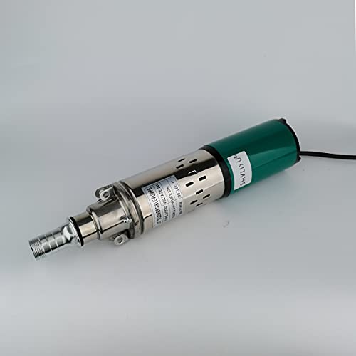 Solar Submersible Well Pump DC 24V 260W Deep Well 3" Tube Stainless Steel Screw 2300L/H 1" Outlet High Lift 53M for Irrigation Agricultural Garden Home - size: 3QGD-24V-260W-1“