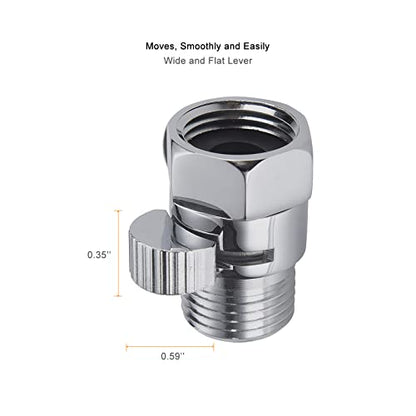 Chrome Water Flow Control Valve, G1/2" Shower Head Flow Control Brass Shut Off Valve for Handheld, Water Pressure Regulator Replacement for Shower System - color: Chrome