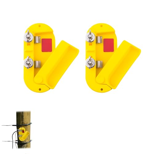 Electric Fence Cut Off Switch of Plastic Single Pole Yellow, 2Pack - style: 2 Pack
