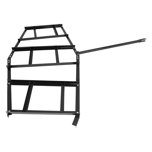 ALMULOO 84" Width Drag Harrow Fit for ATV UTV Garden Lawn Tractors Steel Black Powder Coated Tow Behind Drag Harrow Rake Driveway Grader Pin-Style Hitch