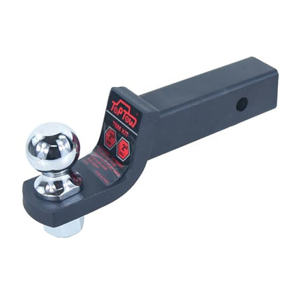 TOPTOW 2" Drop Trailer Hitch Ball Mount Kit with 2" Trailer Ball and 5/8" Hitch Pin, Fits 2" Hitch Receiver, Matte Black - size: 2" Drop with Ball and Lock