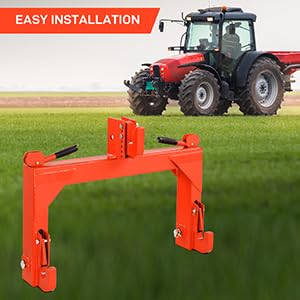 3 Point Quick Hitch Receiver 3000 lbs Attachments Adaptation - color: Orange