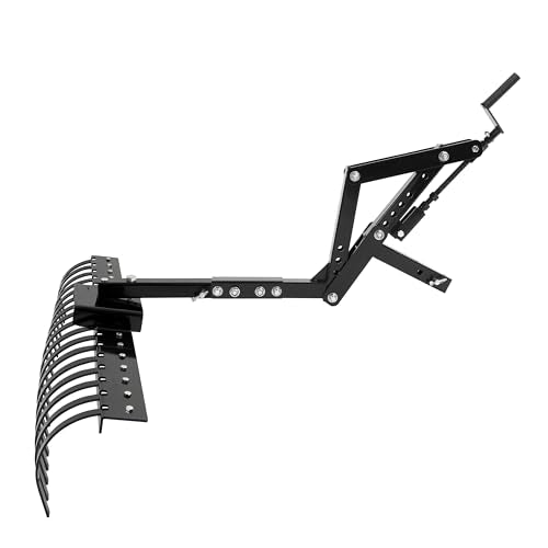 WUTIST 48" Tow Behind Landscape Rake and Hitch Compatible with UTV Tractor
