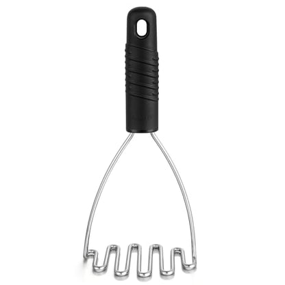 Beneno Ergonomic Soft Grip Stainless Steel Potato Masher, Black - color: Black