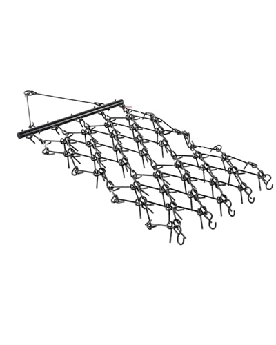 VEVOR Drag Harrow 4 ft x 4 ft Durable Chain Harrow with 69 Sharp Teeth - size: 4 x 4 ft