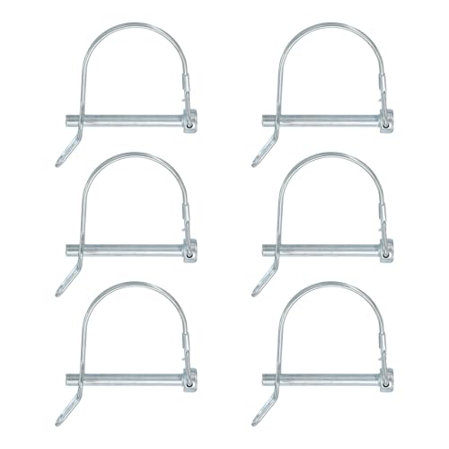 Trailer Coupler Pin, Pto Shaft Locking Hitch Pin W Ear - Fitting for (Farm Trailers - Wagons Towing - Garden Lawn Equipment - Hitches) 1/4" x 2-3/16" & 6 Pcs & Carbon Steel - size: 1/4" x 2-3/16"