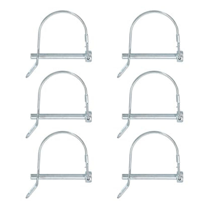 Trailer Coupler Pin, Pto Shaft Locking Hitch Pin W Ear - Fitting for (Farm Trailers - Wagons Towing - Garden Lawn Equipment - Hitches) 1/4" x 2-3/16" & 6 Pcs & Carbon Steel - size: 1/4" x 2-3/16"