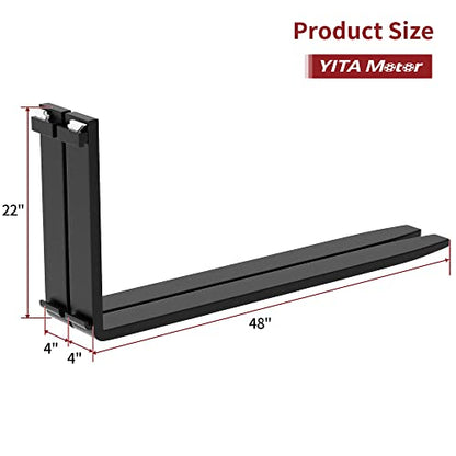 YITAMOTOR 4000lbs 45" Pallet Fork Frame with 48" Forklift Fork Blades - size: 45" Pallet Fork Frame with 48" Fork Blades
