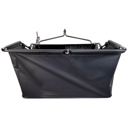 Brinly 42" Tow-Behind Lawn Sweeper in Hammered Finish with High-Velocity Brushes, Hammered Black