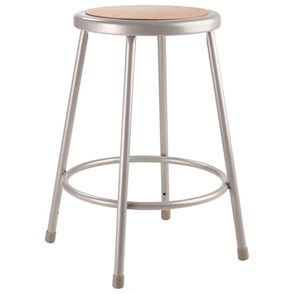 National Public Seating 24" High Heavy Duty Steel Stool, Grey - color: Grey, size: 24"