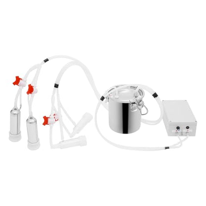 Cow Goat Milking Machine, 3L Electric Pulsation Vacuum Milker & Auto Stop
