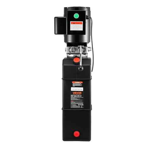 Vevor Hydraulic Pump 15 Quart Hydraulic Motor Hydraulic Lift Single Phase Car Lift 3450 RPM Dump Trailer 208-230 Volt Portable Car Lift 2 Horsepower Auto Lift Vehicle Lift Portable Power Press - size: 16 Quart, style: Single Acting