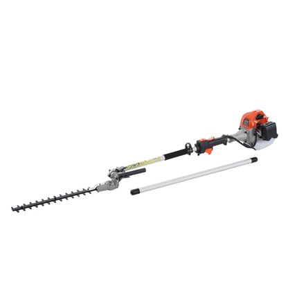 VEVOR 33CC 5-in-1 Multi-Functional Trimming Tools, Gas Hedge Trimmer, Weed Eater, String Trimmer, Brush Cutter, Edger, Pole Saw Chainsaw Pruner with Extension Pole - size: 33cc