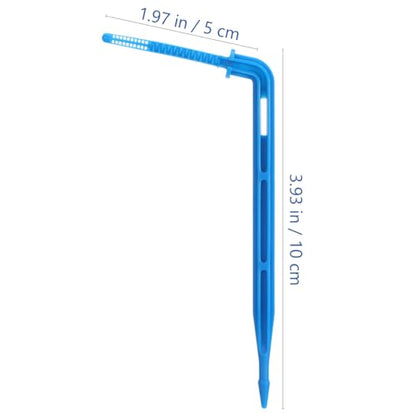 SEWACC 100pcs Automatic Drip Irrigation Stakes, Indoor Plant Watering System with Blue Multi- Drip Emitters for Flower and Seedlings