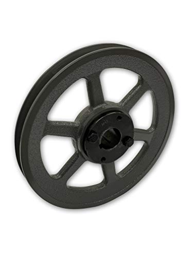 Single Groove 8.25" Cast Iron Electric Motor" H" Pulley/Sheave, Bushing Included, for 5/8" Top Width B/5L/BK/5LK Section V Belt, 1 Groove Pulley (5/8" Shaft / 0.625 Bore, BK85H) - size: 5/8" Shaft / 0.625 Bore
