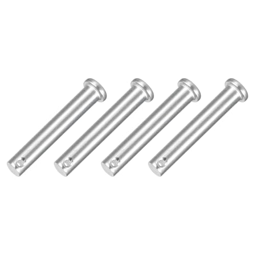 uxcell 4Pcs 3/8" x 2-3/8" Single Hole Clevis Pins, 304 Stainless Steel Flat Head Clevis Pins Hitch Pin for Trailer Latch, Mechanics Repair, Furniture Installation, Industrial Equipment - size: 3/8" x 2-3/8"