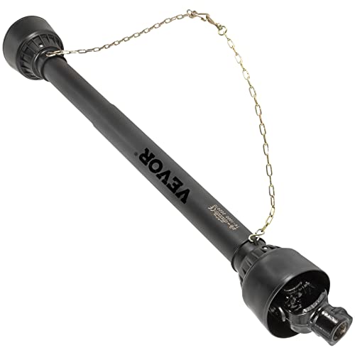 VEVOR PTO Shaft, 1-3/8" PTO Drive Shaft, 6 Spline Tractor End and Round Implement End PTO Driveline Shaft, Tractor PTO Shaft, 30"-39" Brush Hog PTO Shaft Black, for Finish Mower, Rotary Cutter - size: 30"-39"