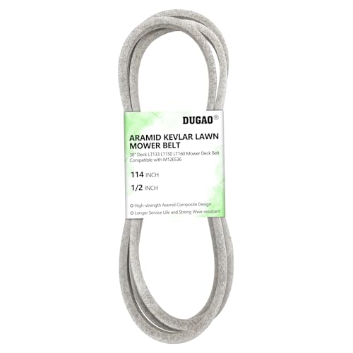 M126536 Mower Deck Belt Replace for John Deere LT155 LT133 LT150 - size: 1/2x114IN