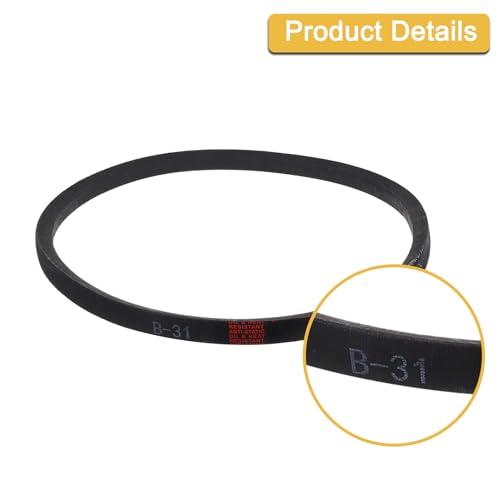 uxcell 3 Pack B31 Classic V-Belt, 33" Outside Circumference, Black, Industrial Rubber V-Belt - size: B31