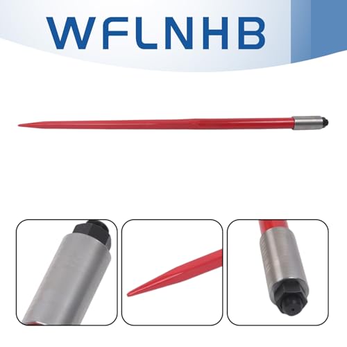 49in Hay Bale Spear 3000lbs Capacity with 2 Pcs Stabilizer Spears