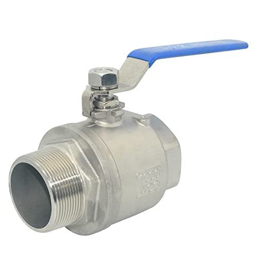 DAN SPEED 2 Inch Male x Female NPT Ball Valve S304 Stainless Steel,Full Port Heavy Duty for Water, Oil, and Gas,1000WOG (2 inch) - size: 2 Inch