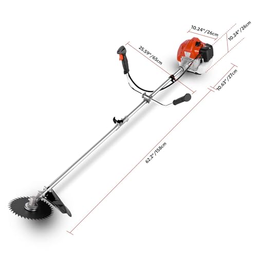 58CC 4 in 1 Gas Powered Weed Wacker, Brush Cutter, 18.5 in Cut Path Orange - color: Orange