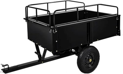 750LB Heavy Duty Dump Cart with Removable Gate, 15 Cu Ft Steel Garden Cart with Pneumatic Tires, Durable Yard Wagon for Lawn, Farm, Tractor, ATV Utility Trailer - color: Black