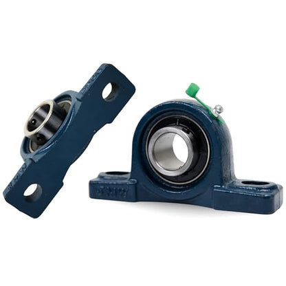 Jeremywell UCP202-10 Pillow Block Bearing (2 Pack), 5/8 inch Bore, 2 Bolt Flange Mounted, Solid Cast Iron Base, Self-Alignment - size: UCP202-10