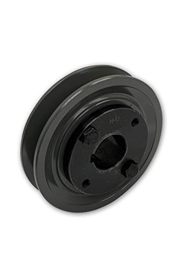 Single Groove 5.75" Cast Iron Electric Motor " H " Pulley/Sheave, Bushing Included, for 5/8" Top Width B/5L/BK/5LK Section V Belt, 1 Groove Pulley (1" Shaft / 1.00 Bore, BK60H) - size: 1" Shaft / 1.00 Bore