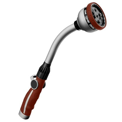 RESTMO Watering Wand Heavy Duty, 15-Inch Long Hose Nozzle Sprayer - color: Red