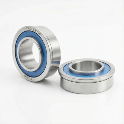 4 Pcs Blue Sealed Flanged Ball Bearings ID 3/4" x OD 1-3/8", Applicable Lawn Mower, Wheelbarrows, Carts & Hand Trucks Wheel Alternative to 532009040, AM118315, AM127304, 10513, 251210 Etc