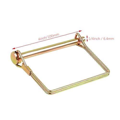 10 Pack 1/4x4 Inch Trailer Coupler Pin Heavy Duty Wire Lock Pin PTO Shaft Locking Hitch Pin Safety Towing Hitch Pin Trailer Accessories for Farm Trailers Wagons Lawn Garden (Gold) - color: Gold