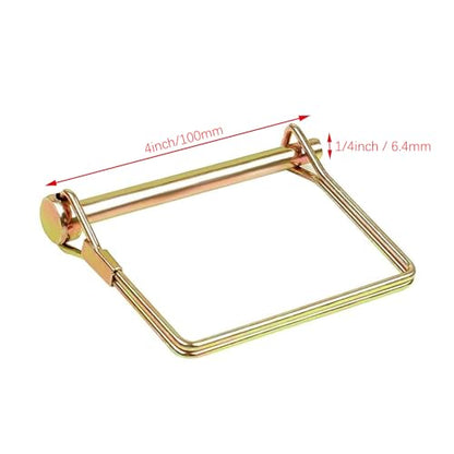 10 Pack 1/4x4 Inch Trailer Coupler Pin Heavy Duty Wire Lock Pin PTO Shaft Locking Hitch Pin Safety Towing Hitch Pin Trailer Accessories for Farm Trailers Wagons Lawn Garden (Gold) - color: Gold