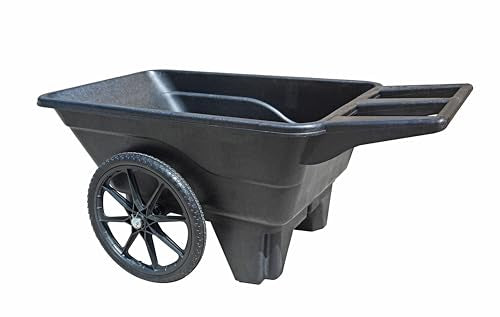 Heavy-Duty Wheelbarrow 7 1/2 Cu Ft,330 Lbs Load Capacity, Structural Foam HDPE,All-Weather, Dump Wagon,Yardwork/Landscaping/DIY Projects, Durable/Weather Resistant, Black