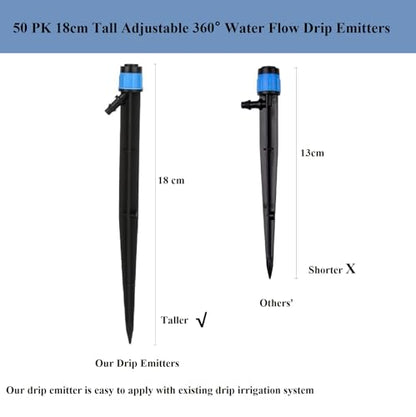 50 Pack 1/4 Inch Drip Irrigation Emitters for Garden Irrigation System - size: 50pcs Drip Emitters Vortex