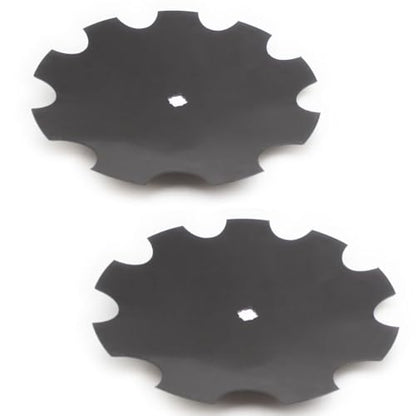 2 Pack 18" Notched Harrow Disc Blades to Fit 7/8" or 1" Square Axle