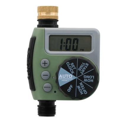 Orbit One Outlet Single-Dial Hose Faucet Timer - Easy Programmable - For Garden Watering System - LCD Hose Timer with Adjustable Watering Schedule - 62056 - size: Single